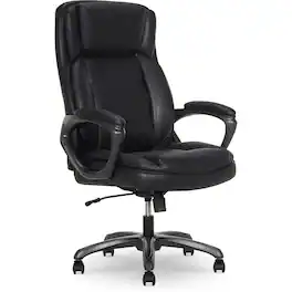Thomasville Furniture - Lansing Ergonomic Polyurethane Big & Tall Chair, 400 lb. Capacity, (52398-BLK) - Black