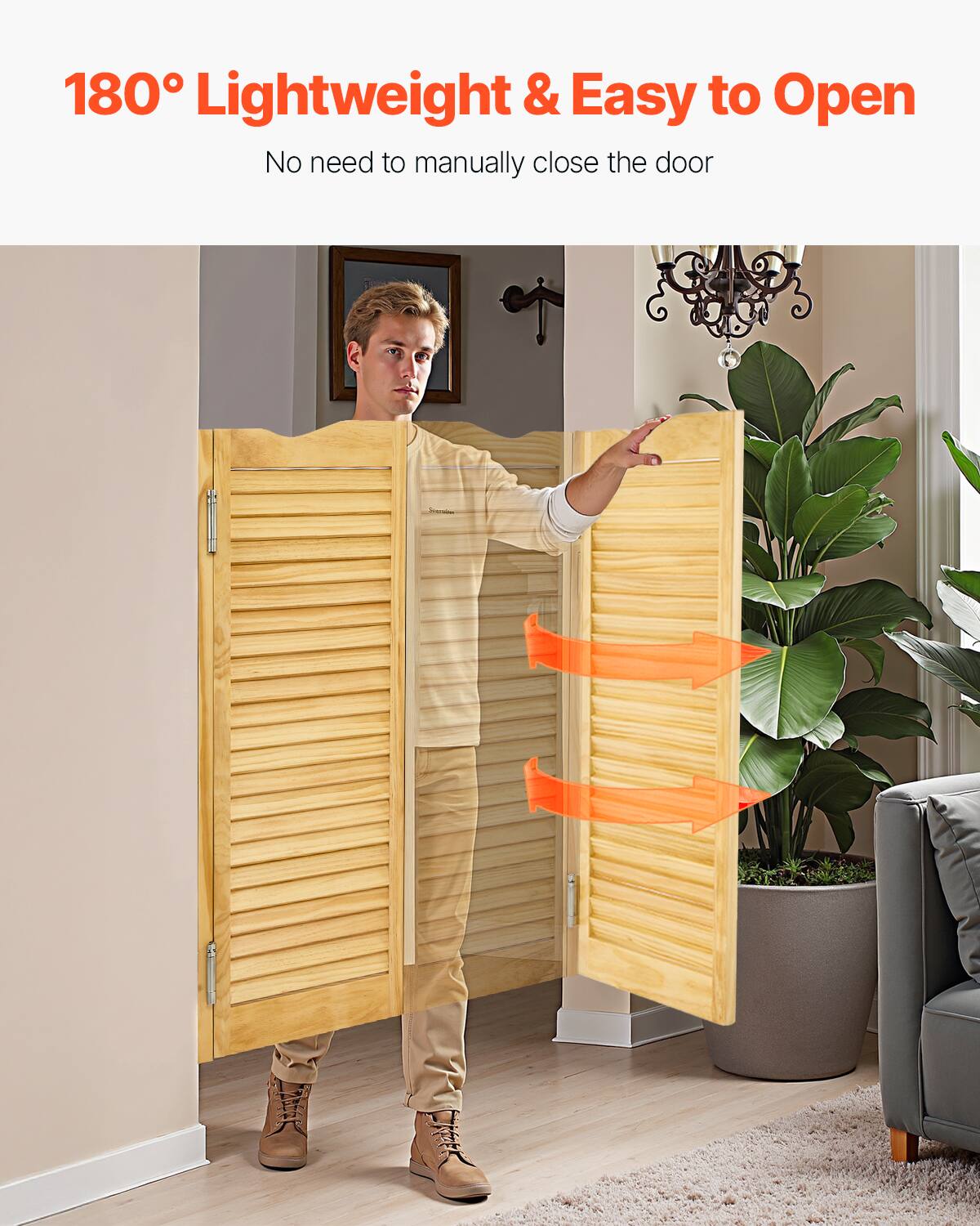 180° Lightweight & Easy to Open  
No need to manually close the door