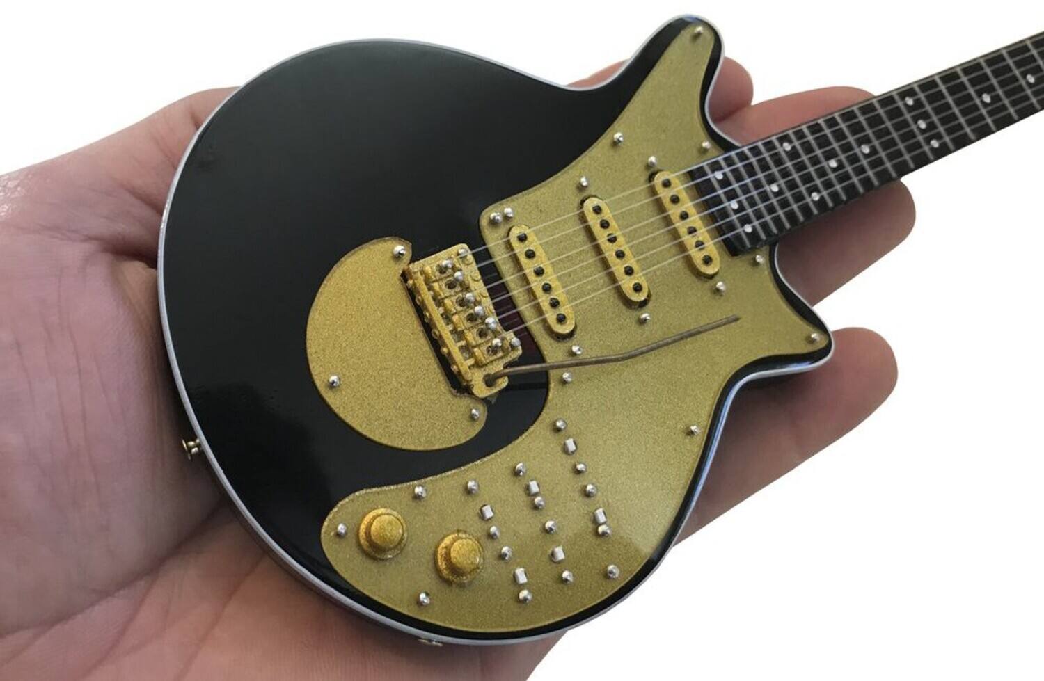 Alt View 1. Axe Heaven - Brian May - Axe Heaven Signature BMG Gold Special Mini Guitar Replica Collectible BM-20   - Collectibles - Multicolor.