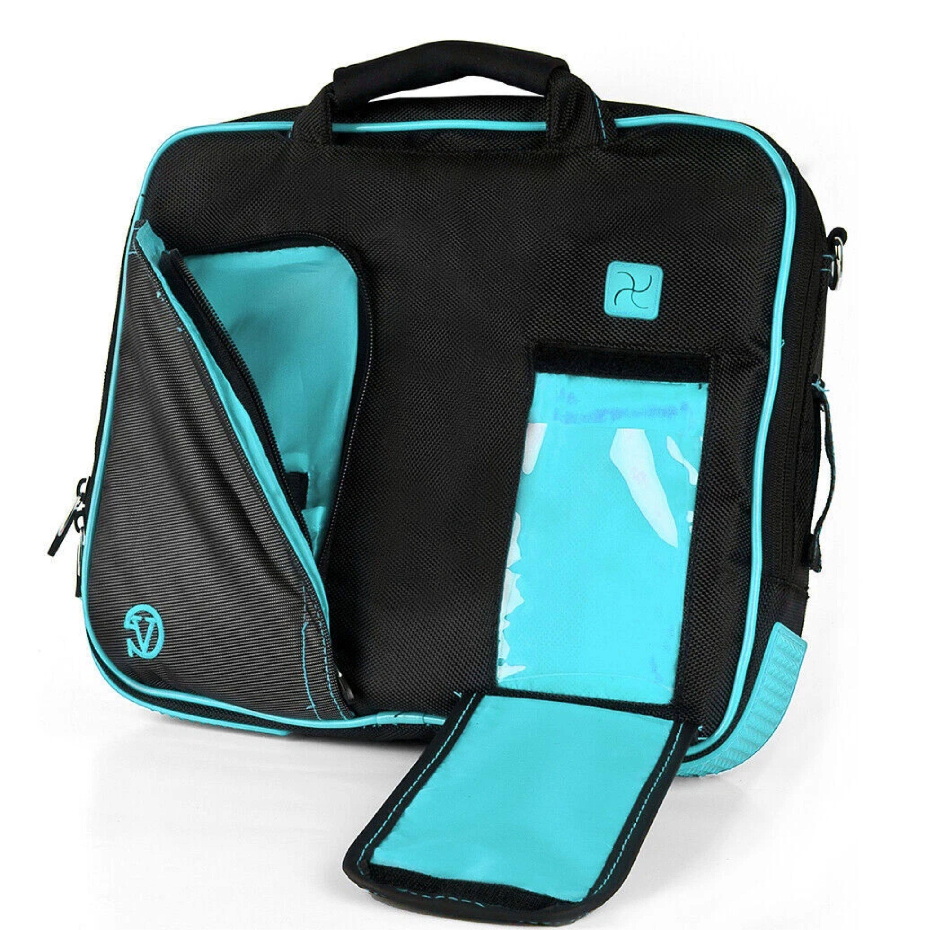 Back. Kitcheniva - Tablet Travel Sleeve Case Shoulder Bag For 11" iPad Aqua - Aqua.
