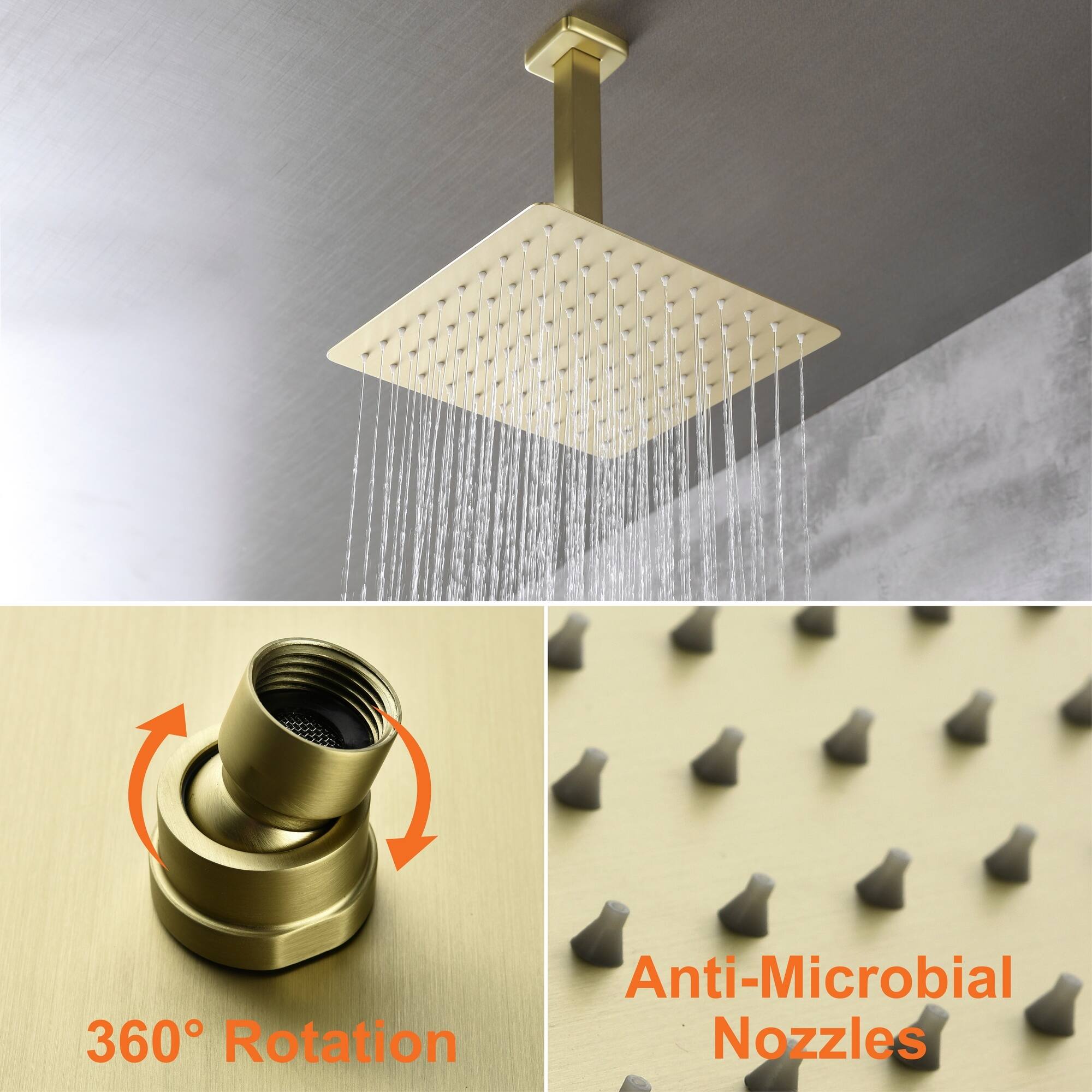 Anti-Microbial 360 Rotation Nozzles