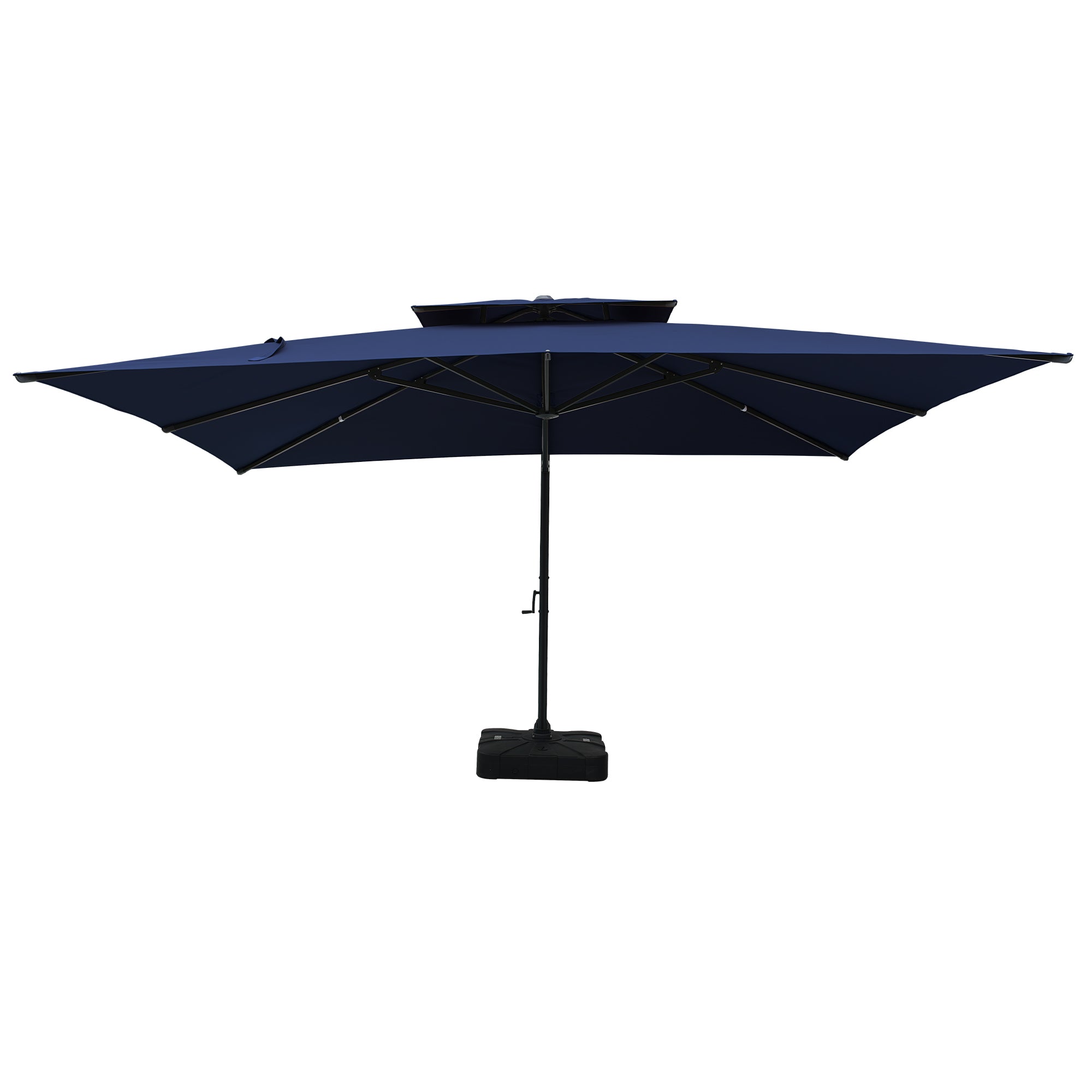 Angle. Mondawe - 10x13ft Cantilever Patio Umbrella with DIY Drape Hook and Base - Navy.