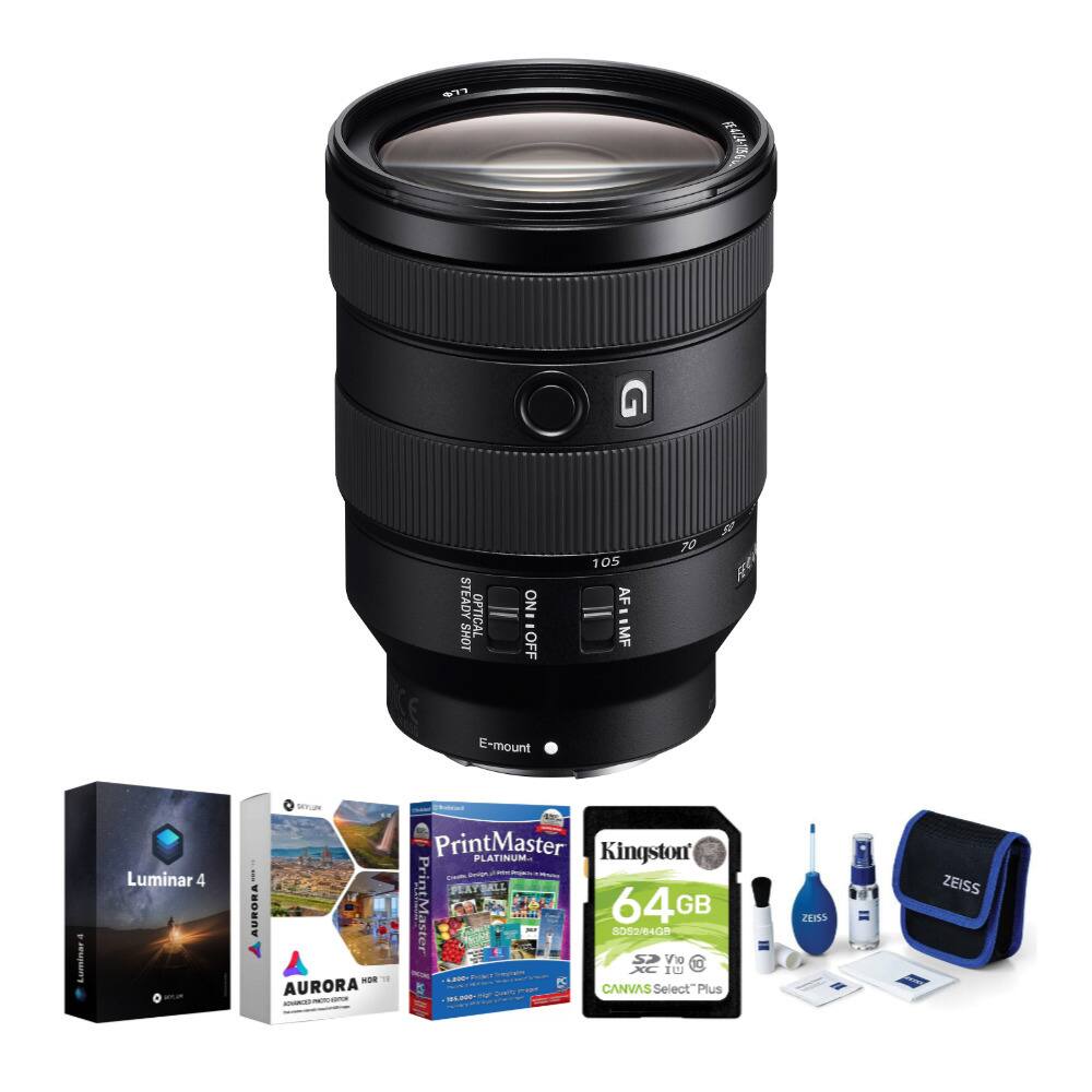 Sure, here is the corrected and grouped text from the image:

---

**Camera Lens:**
- 47
- STEADY SHOT
- E-mount
- 105 AF AF#IMF
- 70 9 FC
- Luminar
- Luminar 4
- MTU
- AURORA
- AURORA
- PrintMaster
- KINGSTON
- PLATINUM
- PEXTRAL
- PrintMaster
- 64GB
- B0S24G
- 52
- Vo
- XC
- I
- CANVAS Select"
- Plus
- ZEISS

**Products:**
- Luminar 4
- AURORA HDR
- PrintMaster PLATINUM
- KINGSTON 64GB
- CANVAS Select" Plus
- ZEISS

---