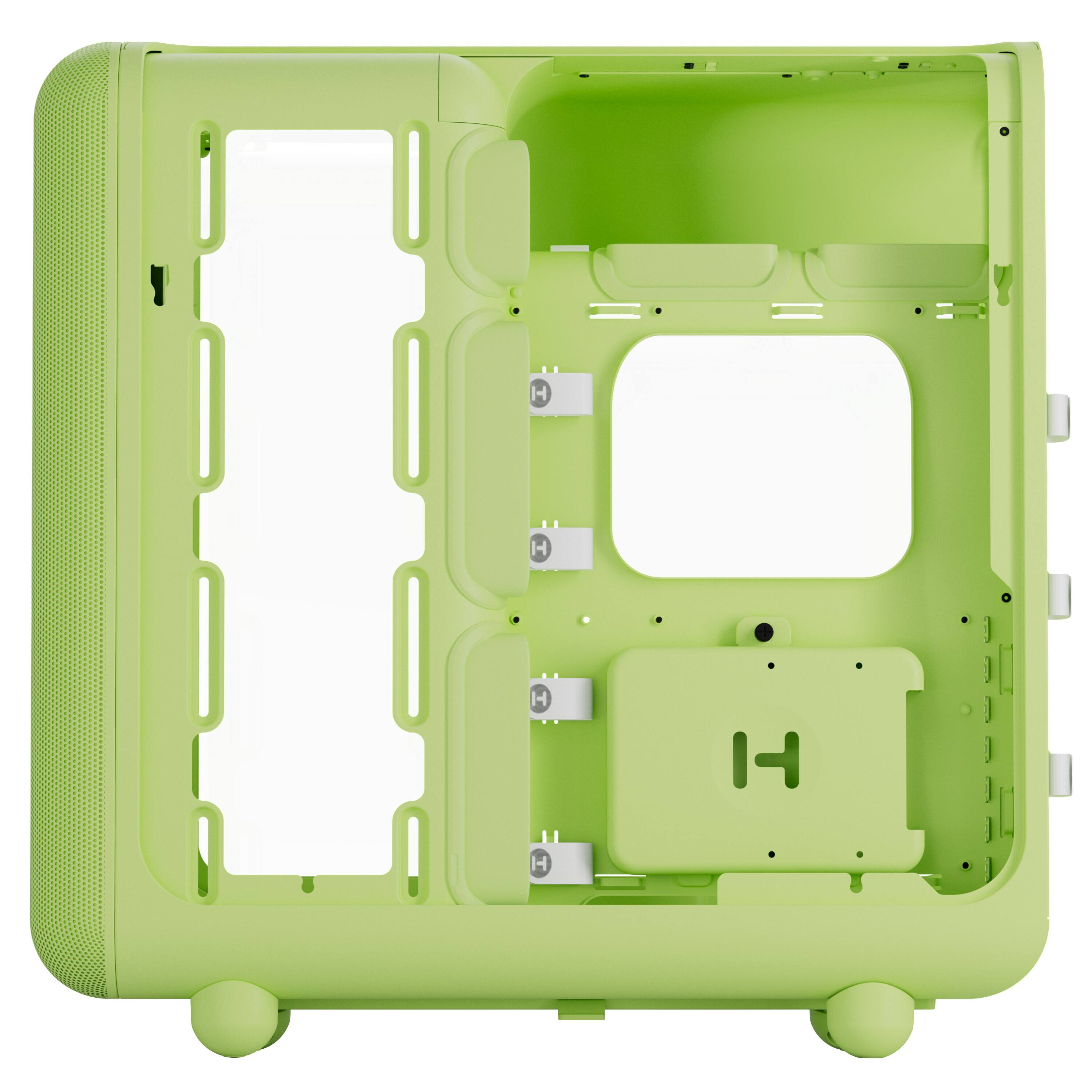 Left. HYTE - HYTE X50 Modern Performance ATX Mid-Tower PC Gaming Case - Matcha Milk.