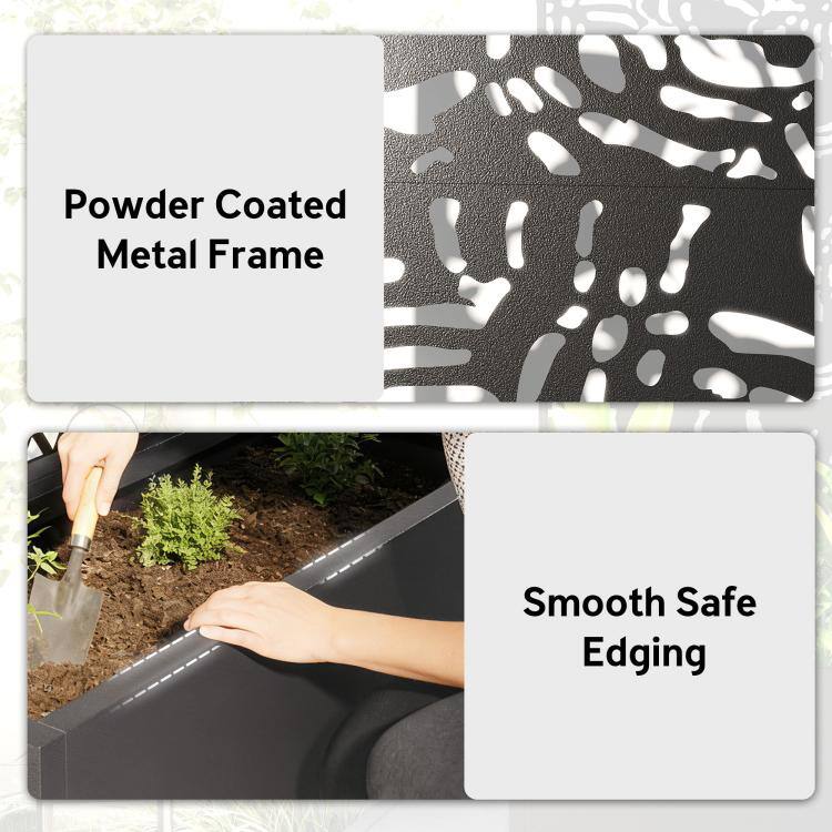 Powder Coated Metal Frame  
Smooth Safe Edging