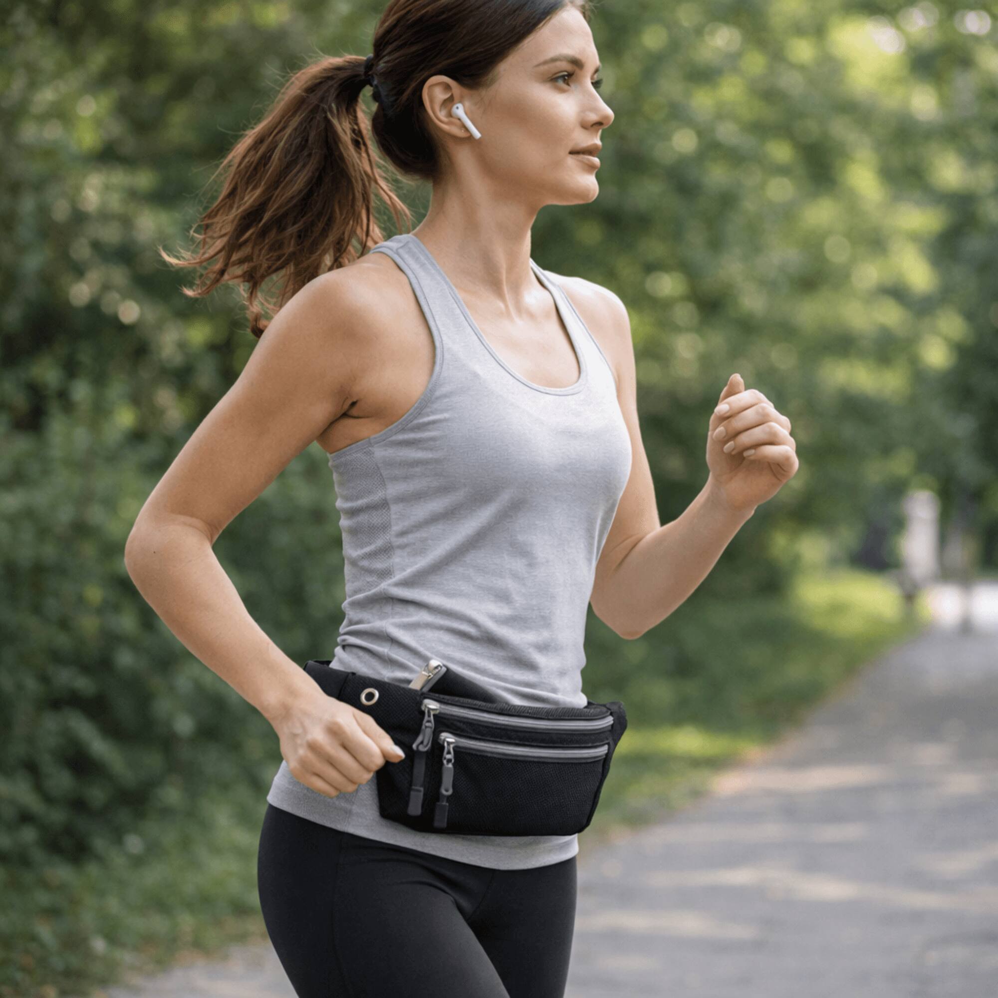 Alt View 5. XGear Fitness - Waterproof Fanny Pack for Running and Travel - Black.