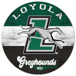 Jardine - Loyola Greyhounds 20'' x 20'' Retro Logo Circle Sign - Green