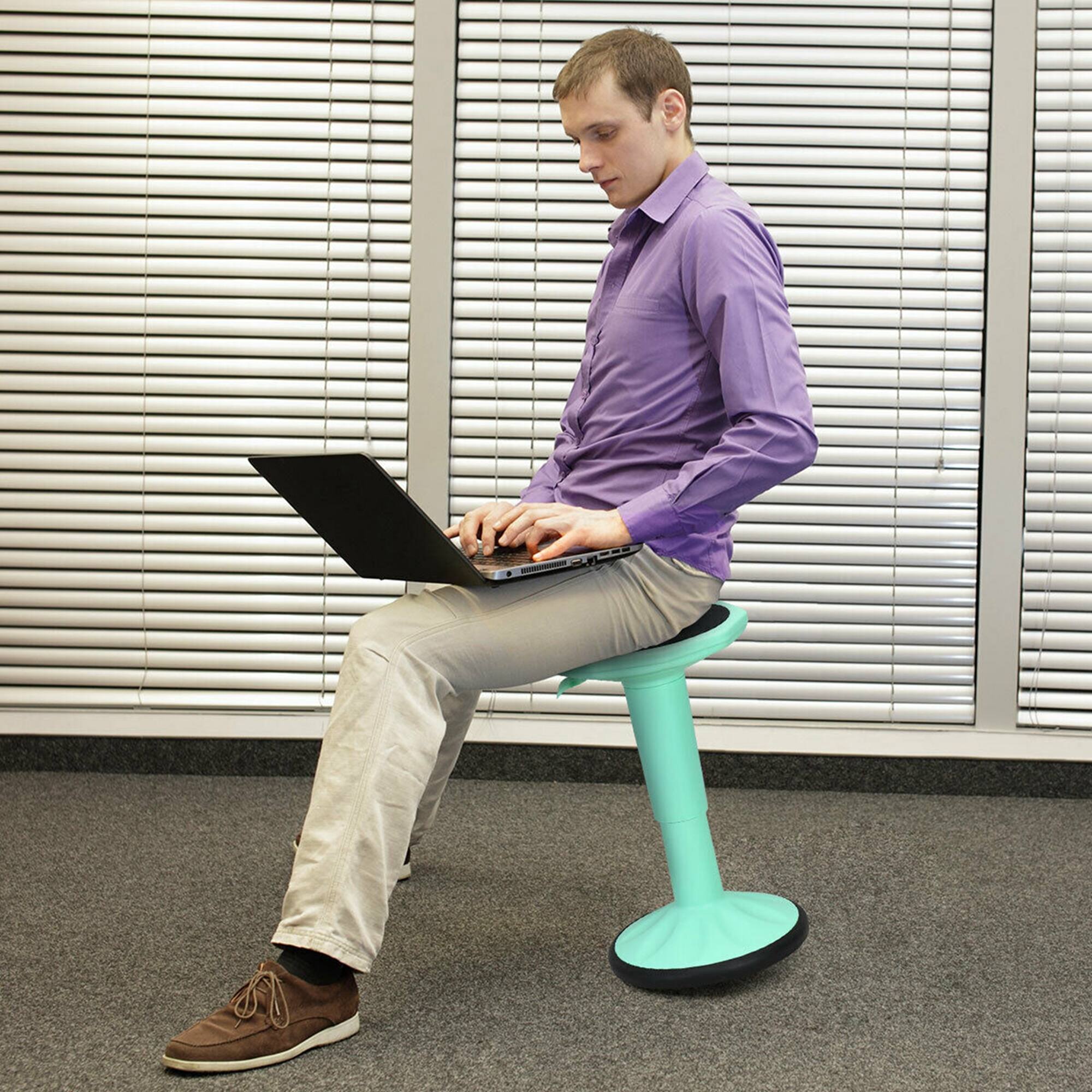 Alt View 3. Costway - Costway Wobble Chair Height Adjustable Active Learning Stool Sitting Home Office Green Backless Silicone - Mint green.