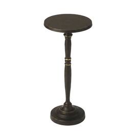 Starlight Canyon Home - Round Metal End Table, Distressed Traditional Side Table for Living Room - Black