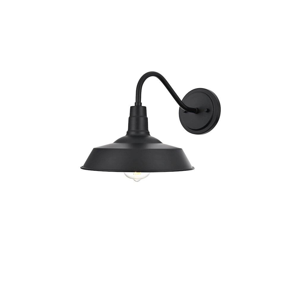 Angle. Elegant Lighting - Franco 10 Inch Outdoor Wall Sconce In Black - Black.
