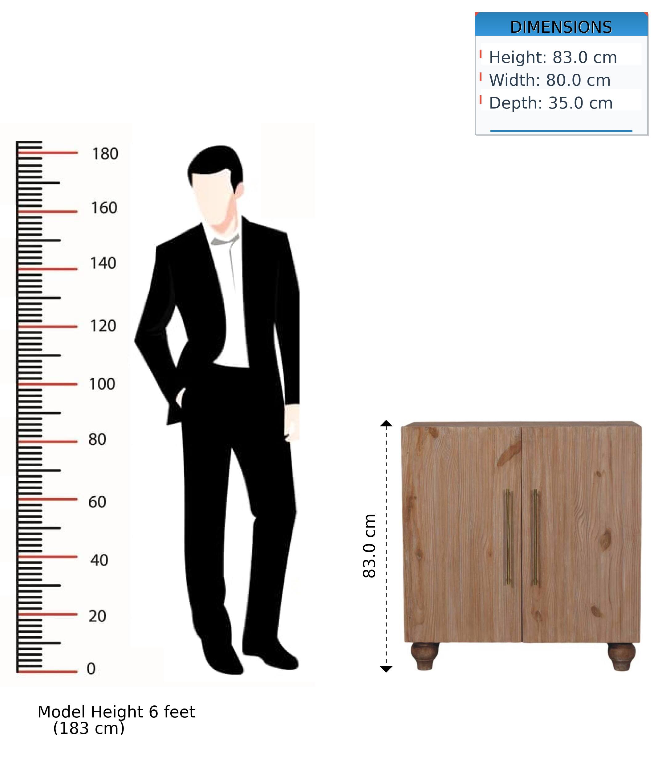 DIMENSIONS  
Height: 83.0 cm  
Width: 80.0 cm  
Depth: 35.0 cm  

Model Height: 6 feet (183 cm)
