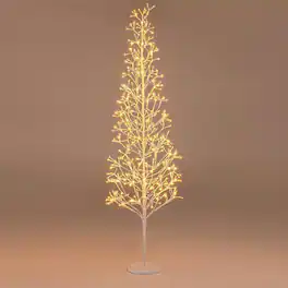 Resenkos - 7-Ft Pre-Lit Lighted Birch Twig Tree - Warm LEDs - White