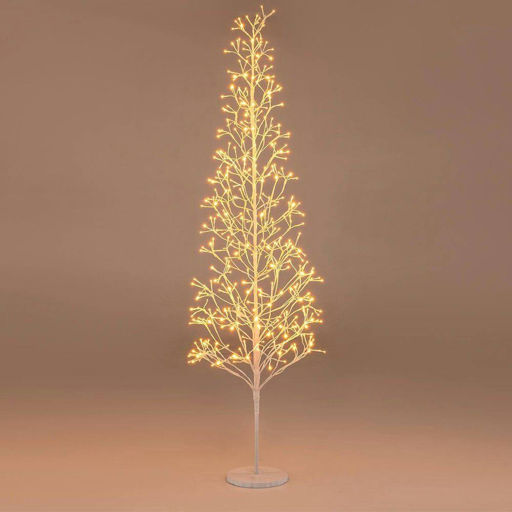Front. Resenkos - Resenkos 7-Ft Pre-Lit Lighted Birch Twig Tree - Warm White LEDs, White - White.