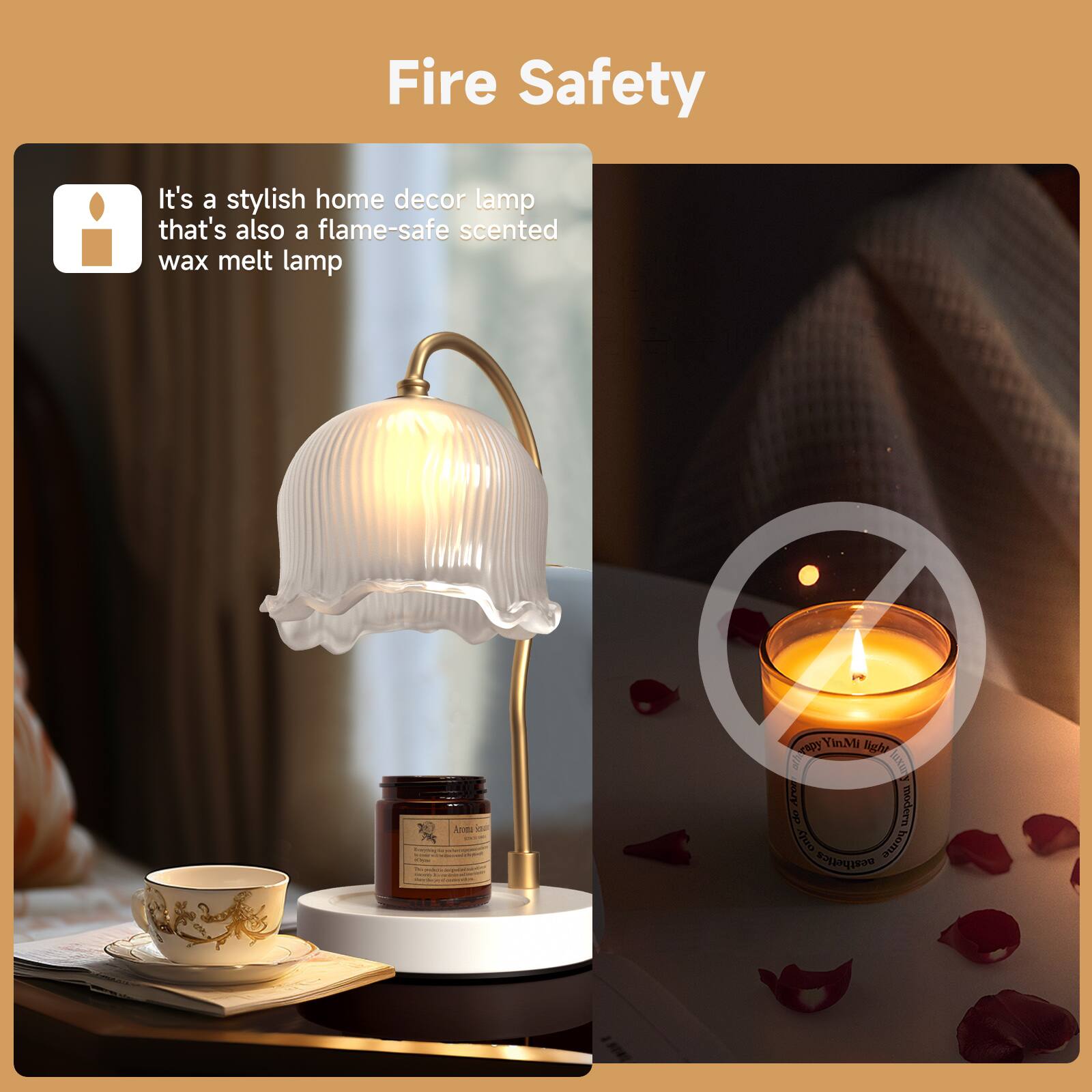 Fire Safety

It's a stylish home decor lamp that's also a flame-safe scented wax melt lamp
