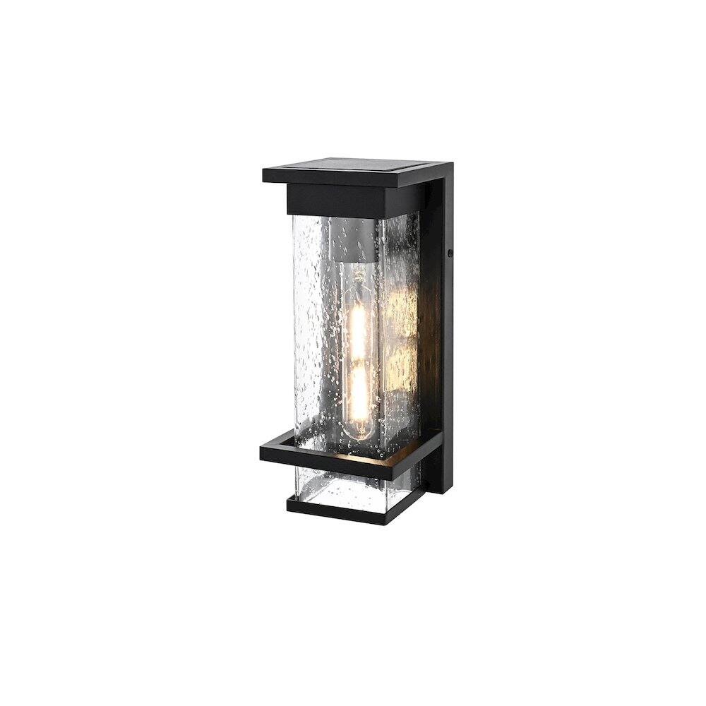 Angle. Elegant Lighting - Harper 7 inch Outdoor Pendant in Black - Black.