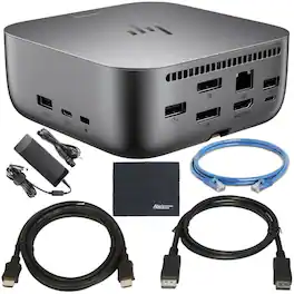 HP - Thunderbolt 4 100W G6 Dock with cables and cleaning cloth