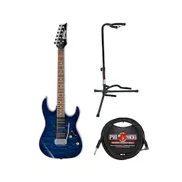 Ibanez - GRX70QA GIO Electric Guitar with Instrument Cable and Guitar Stand