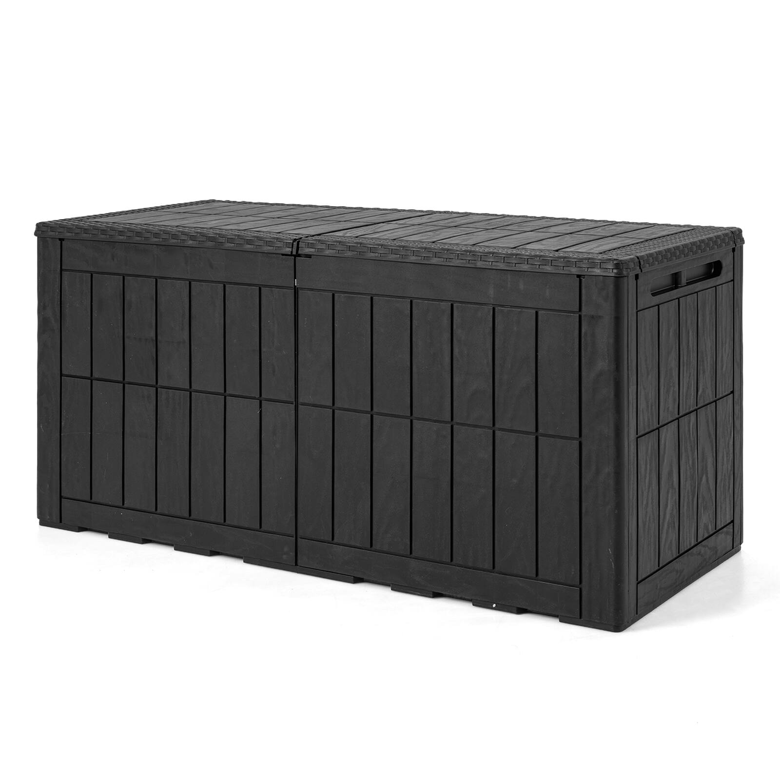 Costway - 100 Gal Outdoor Deck Box, All-Weather Lockable Storage Bin with Lid and Handles - Black price history on PriceWatchPro