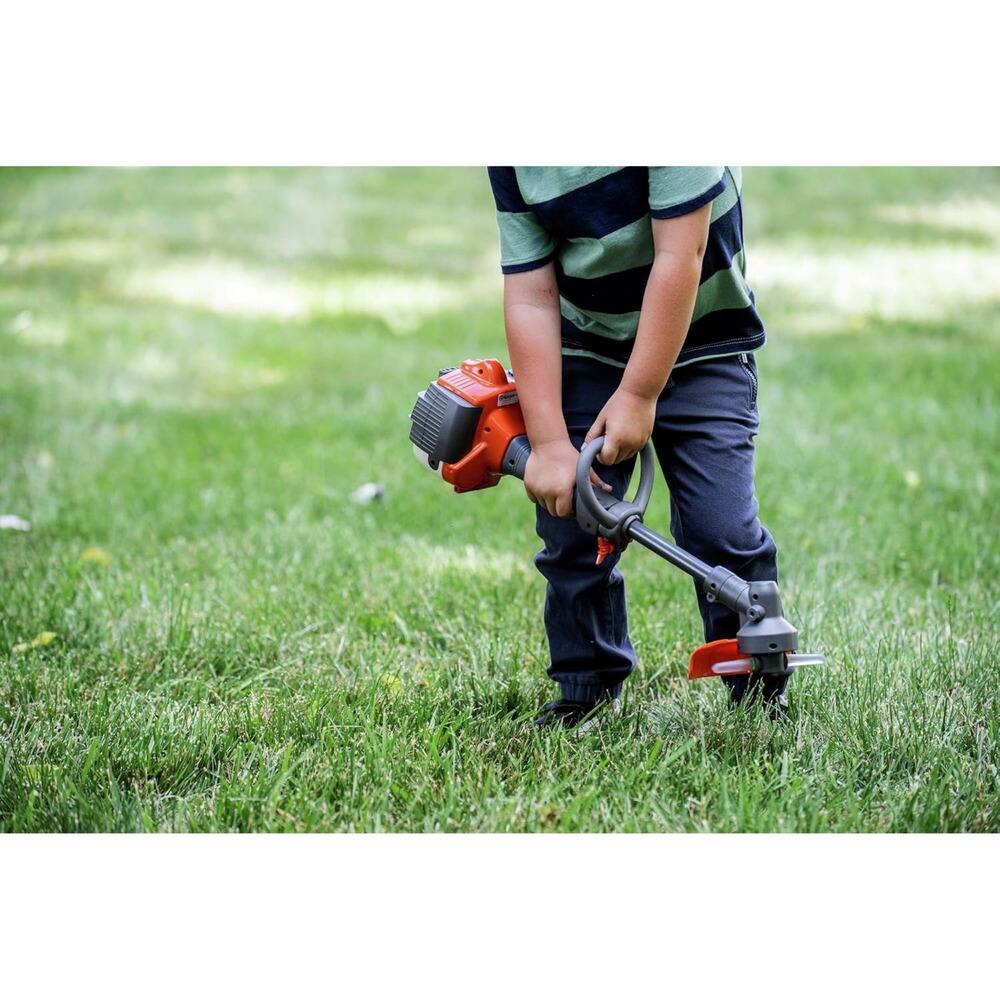 Left. Husqvarna - Toy Trimmer and Toy Weed Eater with Realistic Sounds and Light-Up Trimmer Line for Kids Ages 3 and Up.