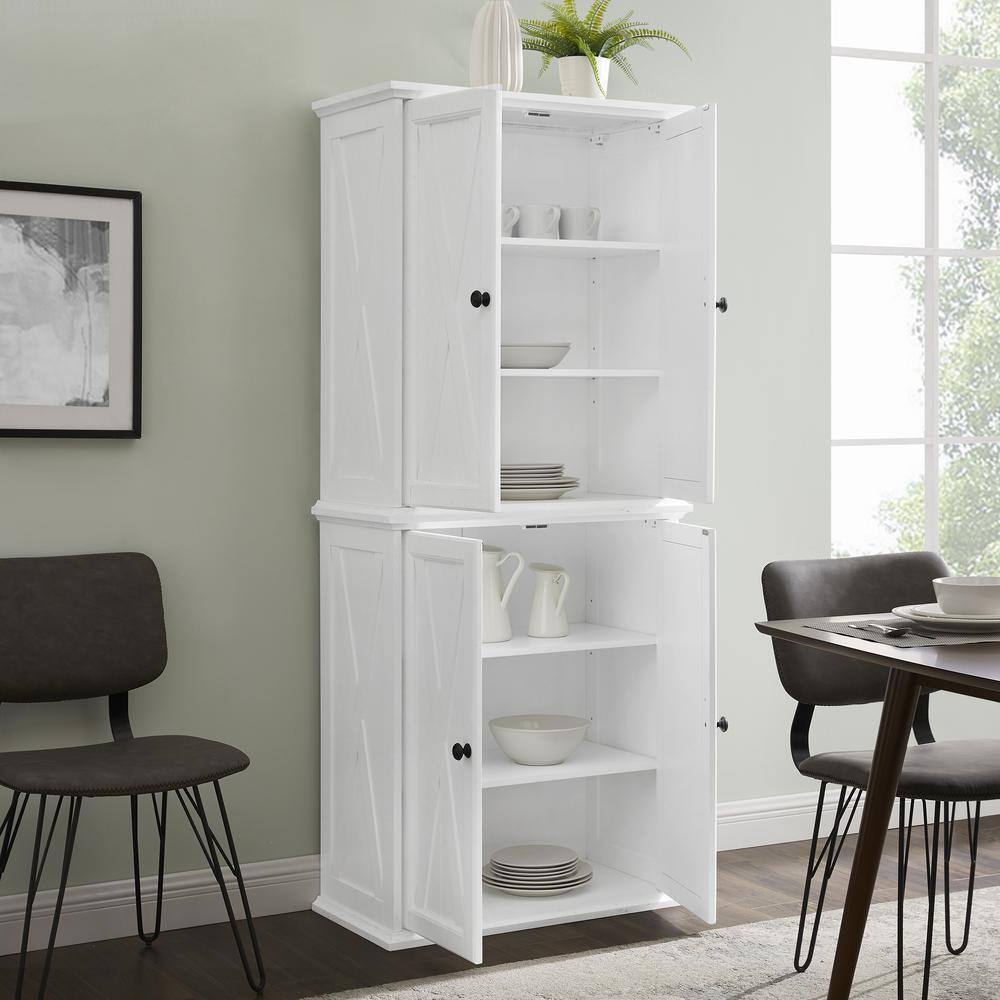 Alt View 8. Crosley Furniture - Clifton Tall Kitchen Storage Pantry - 2 Stackable Pantries - Distressed White.