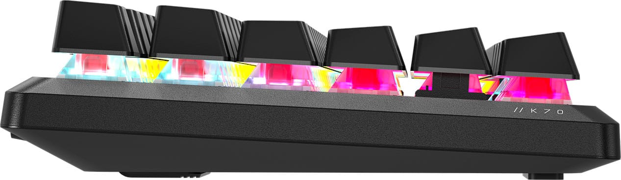 Alt View 20. CORSAIR - K70 CORE TKL Compact Wired RGB Pre-Lubed Linear Mechanical Switches Gaming Keyboard with Sound - Black.