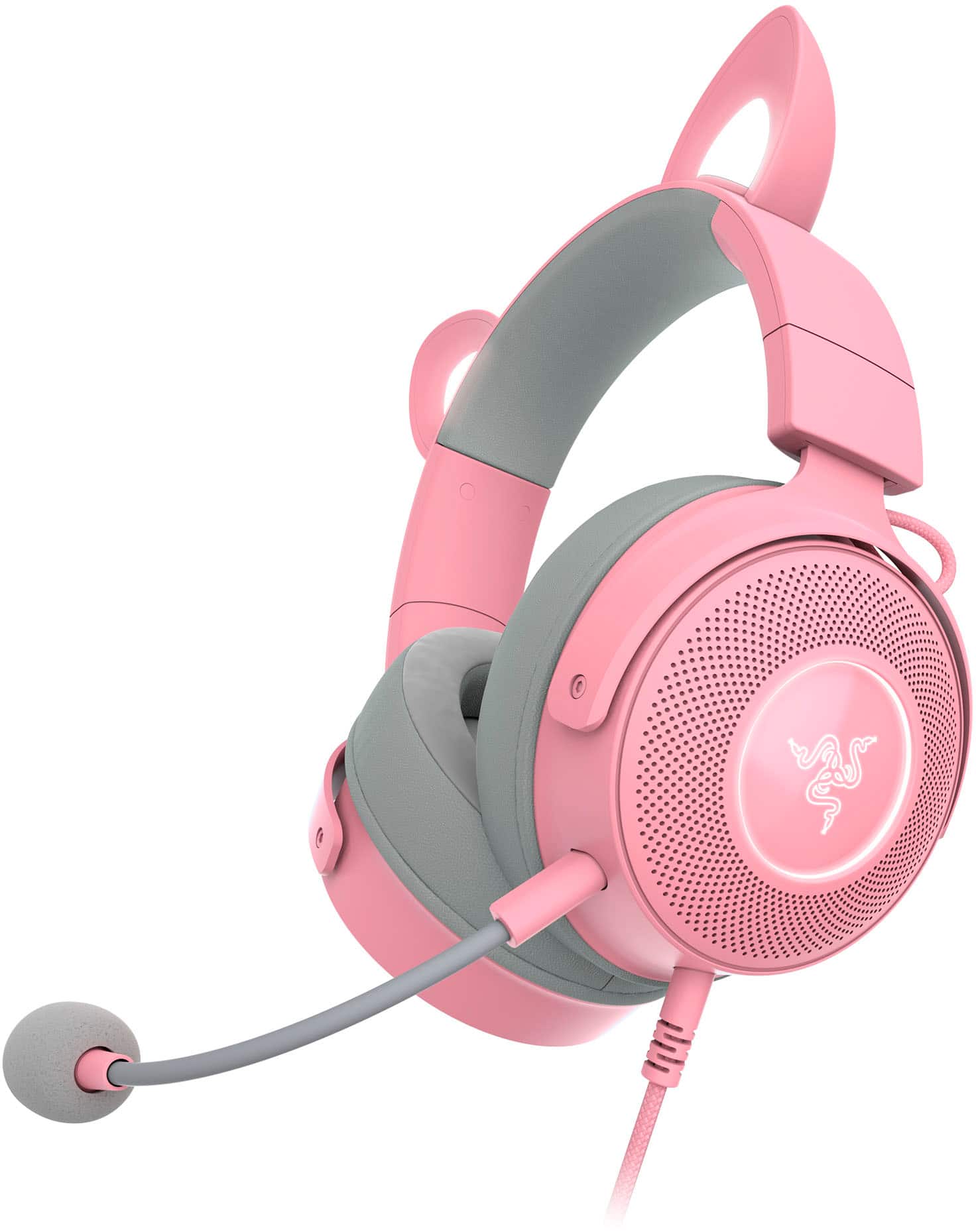 Alt View 18. Razer - Kraken Kitty V2 Pro Wired Over-the-Ear Gaming Headset for PC, Mac, and Playstation - Quartz Pink.