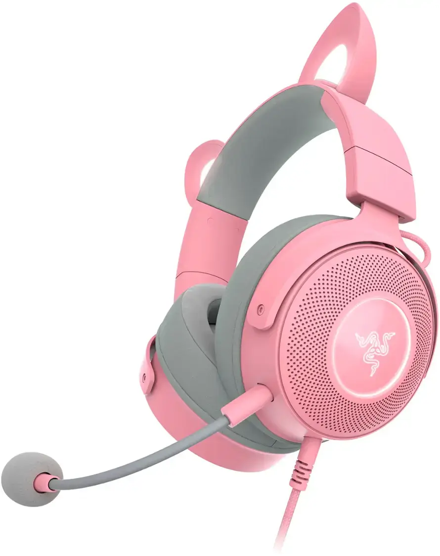 Alt View 18. Razer - Kraken Kitty V2 Pro Wired Gaming Headset for PC, Mac, and Playstation - Quartz Pink.