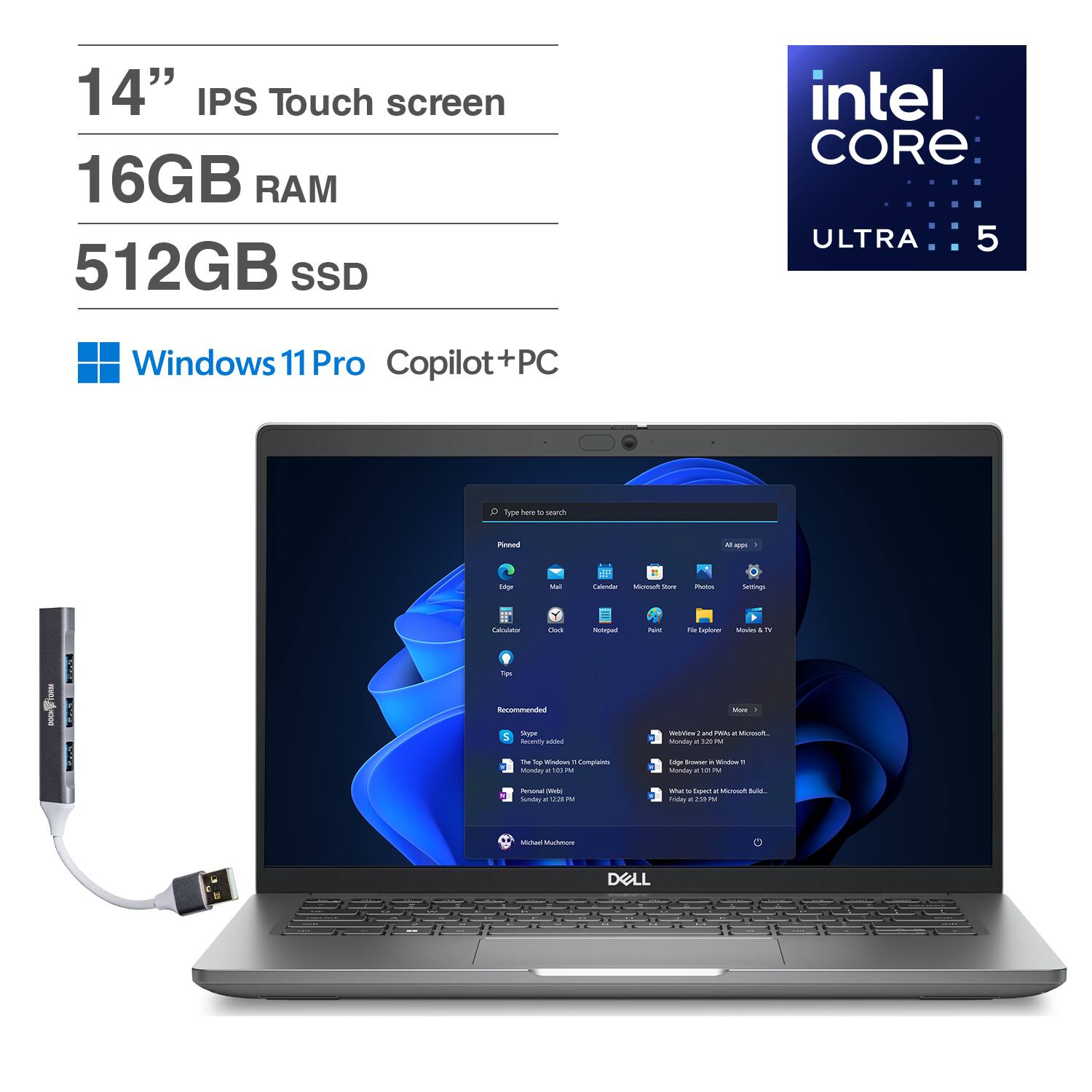 14" IPS Touch screen  
16GB RAM  
512GB SSD  
Intel Core Ultra 5  
Windows 11 Pro Copilot+PC