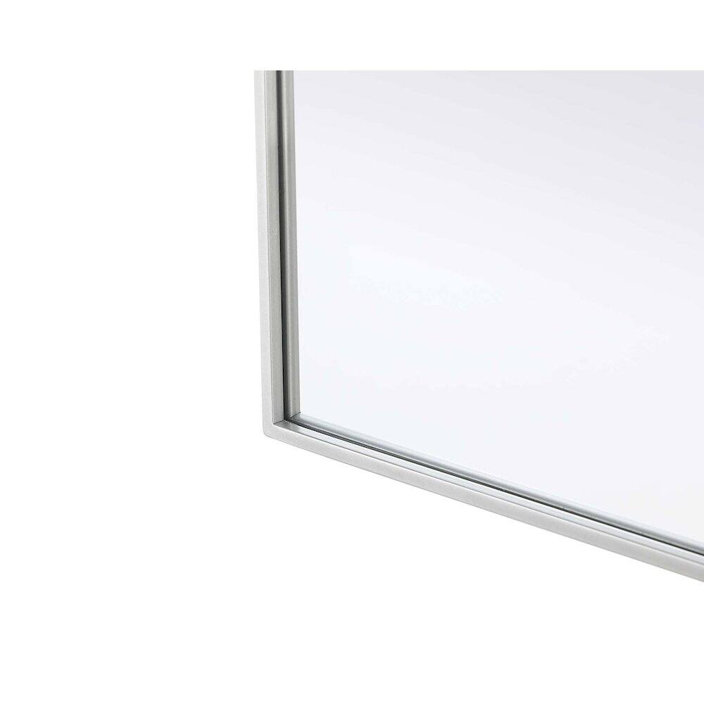 Left. Elegant Kitchen and Bath - Notched Metal Mirror 24x42 inch in Silver - Silver.