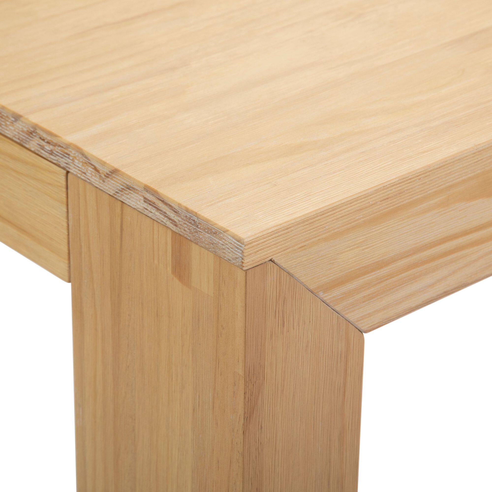 Alt View 3. Plank+Beam - Modern Rectangular Dining Table (60in / 1524mm), Blonde Wirebrush - Blonde Wirebrush.