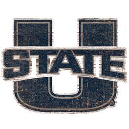 Fan Creations - Utah State Aggies Distressed Logo Cutout Sign - Multicolor