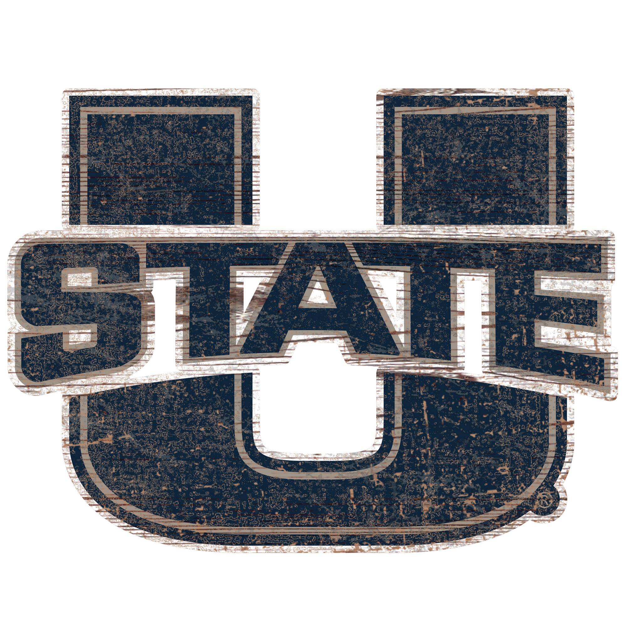 Utah State Aggies Distressed Logo Cutout Sign
