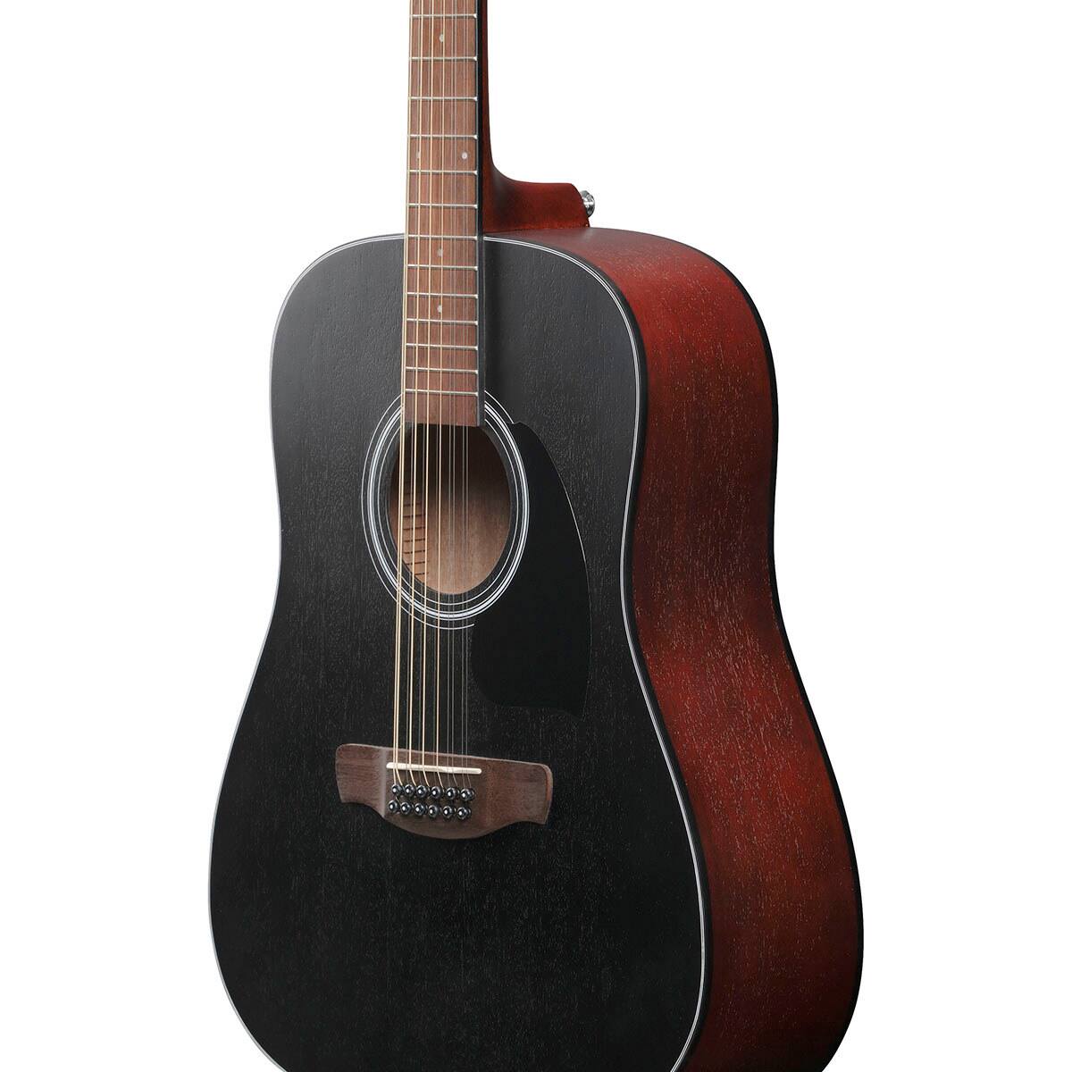 Alt View 5. Ibanez - Ibanez PF Series PF5412 12-String Acoustic Guitar, Weathered Black/Natural.
