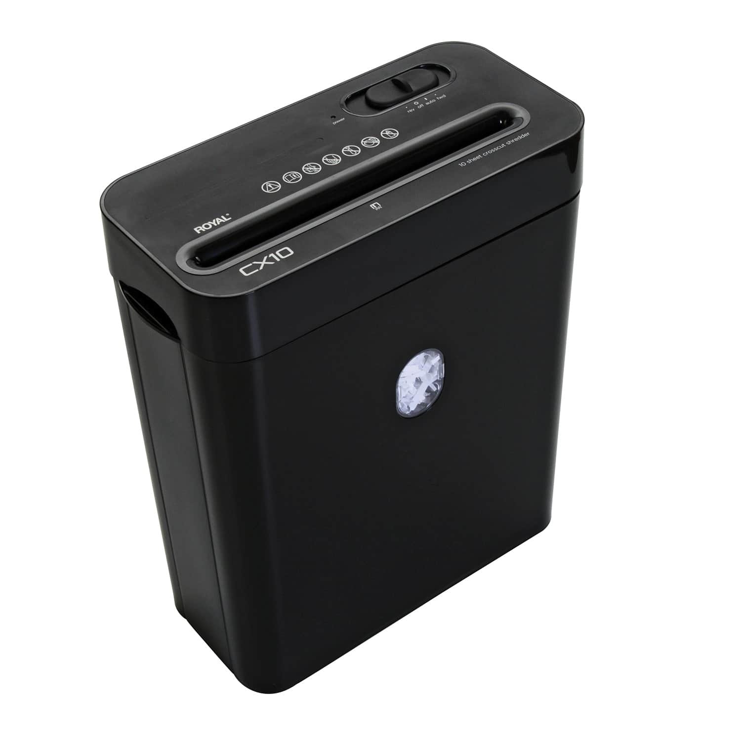 Royal - CX10 10-Sheet Crosscut Shredder, Basket - Black