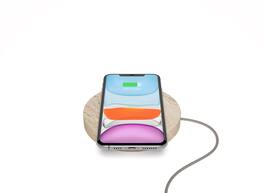 Einova - Refurbished Excellent - Eggtronic Stone 10W Wireless Charging Pad for Qi-enabled Devices - Travertine
