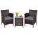 Angle. Costway - Outdoor 3 PCS PE Rattan Wicker Furniture Sets Chairs Coffee Table Garden - Gray.