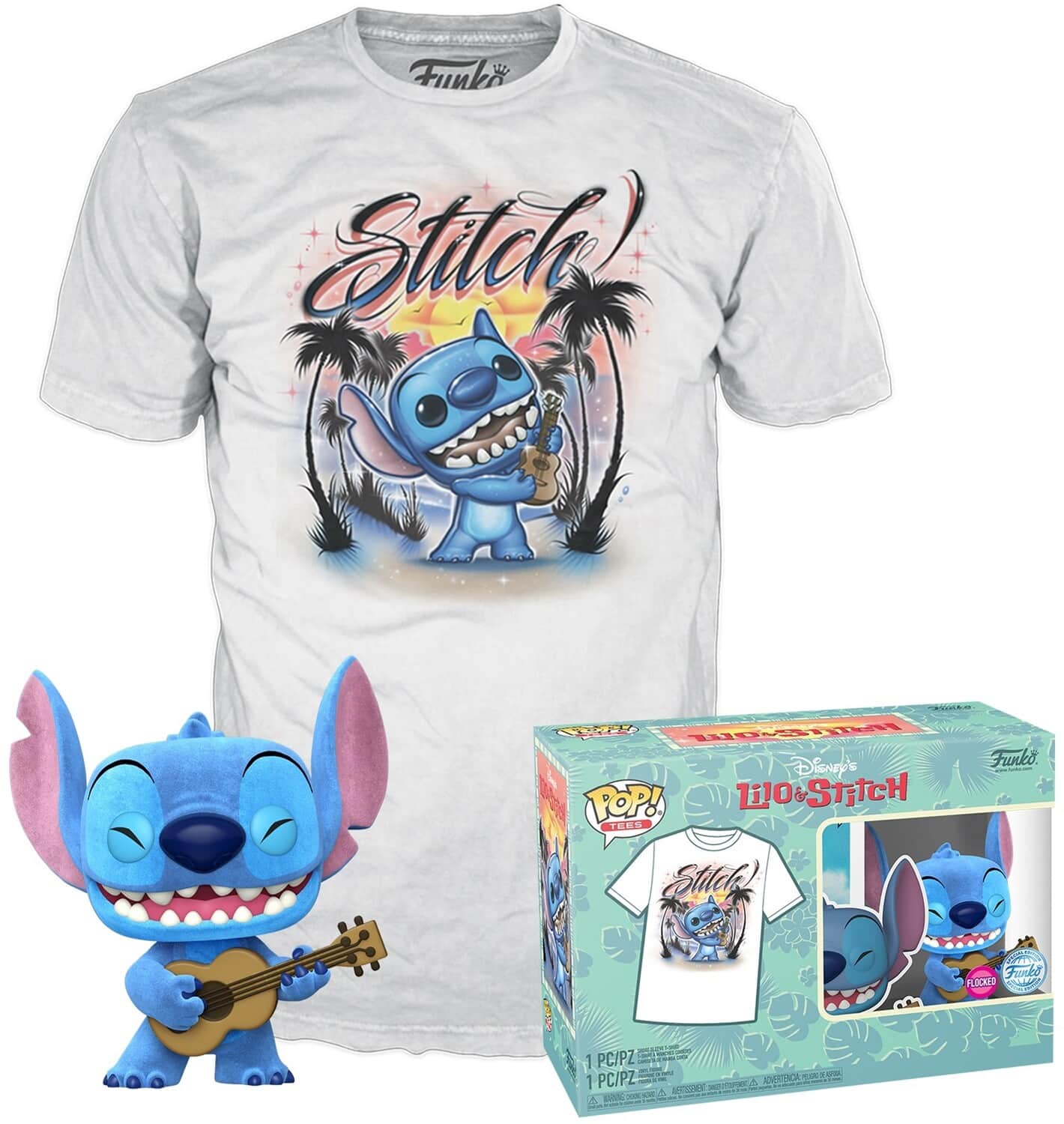 FUNKO POP! & TEE: Lilo & Stitch - Ukelele Stitch (FL) - S - APPAREL - Multicolor