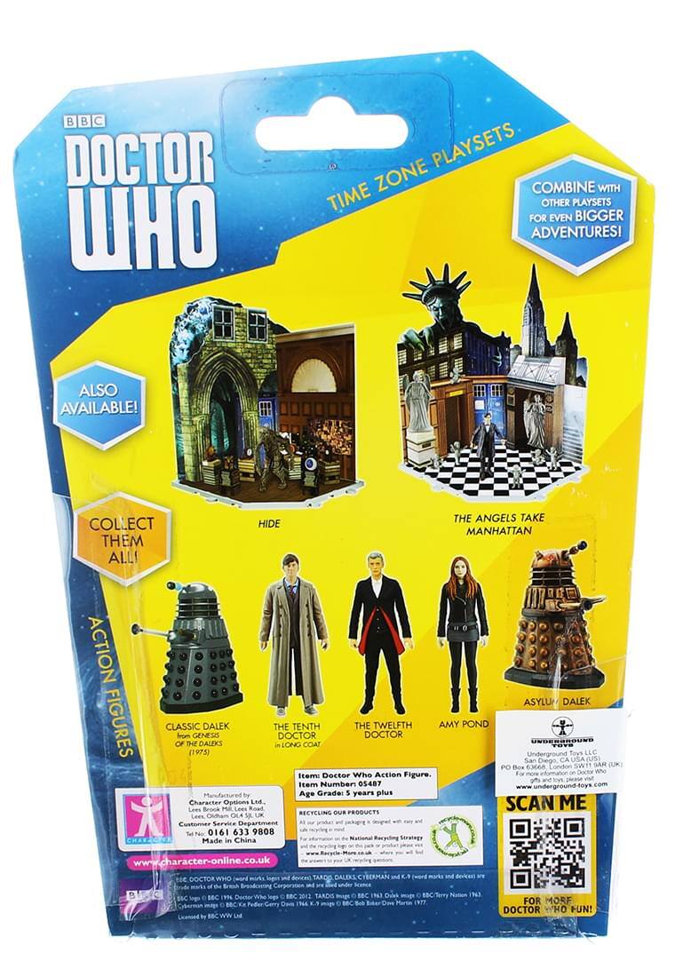 BBC Doctor Who Playsets Time Zone Combine with other playsets for even bigger adventures! Also available! Collect them all! Hide the Angels Take Manhattan Action Asylum Dalek Figures Classic of the Daleks (1975) Genesys Daleks Dalek The Long Doctor Tenth Coat The Doctor Twelfth Amy Pond San Underground Toys LLC US PO Box 10000, San Diego, CA 92111-1000 USA LLC US PO Box 10000, San Diego, CA 92111-1000 USA LLC US PO Box 10000, San Diego, CA 92111-1000 USA LLC US PO Box 10000, San Diego, CA 92111-1000 USA LLC US PO Box 10000, San Diego, CA 92111-1000 USA LLC US PO Box 10000, San Diego, CA 92111-1000 USA LLC US PO Box 10000, San Diego, CA 92111-1000