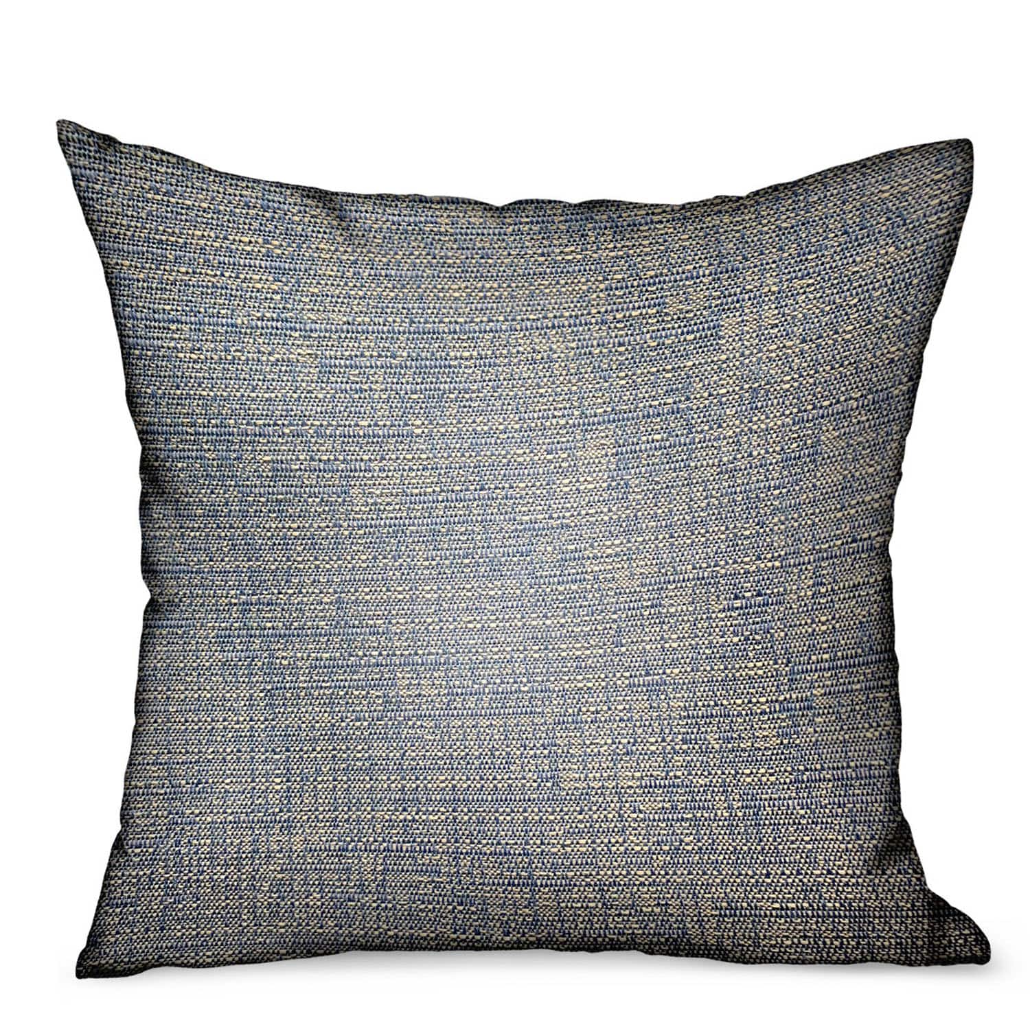 Plutus Brands - Oxford Blaze Solid Luxury Outdoor Indoor Throw Pillow Double sided 22" x 22" - Blue