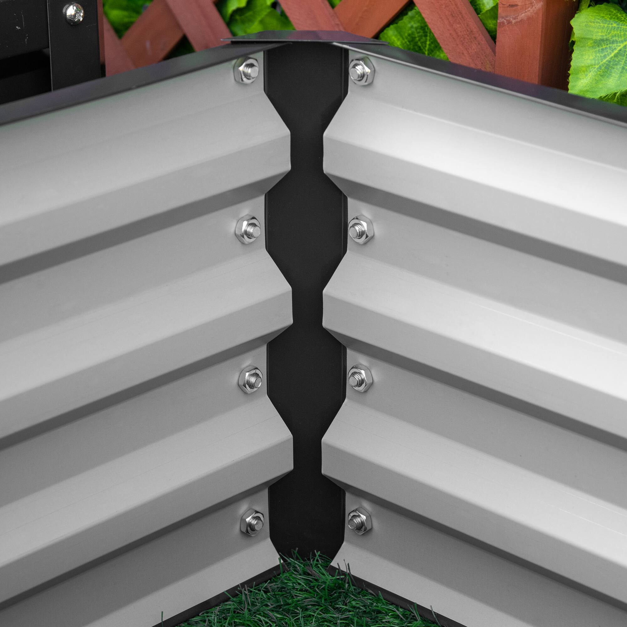 Alt View 7. Outsunny - 2pc 23.5" Elevated Herb & Vegetable Planting Box Kit w/ Versatile Uses - Dark Gray.