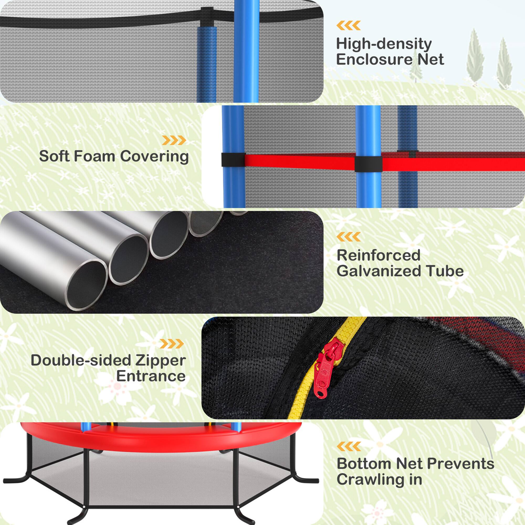 - High-density Enclosure Net
- Soft Foam Covering
- Reinforced Galvanized Tube
- Double-sided Zipper Entrance
- Bottom Net Prevents Crawling in