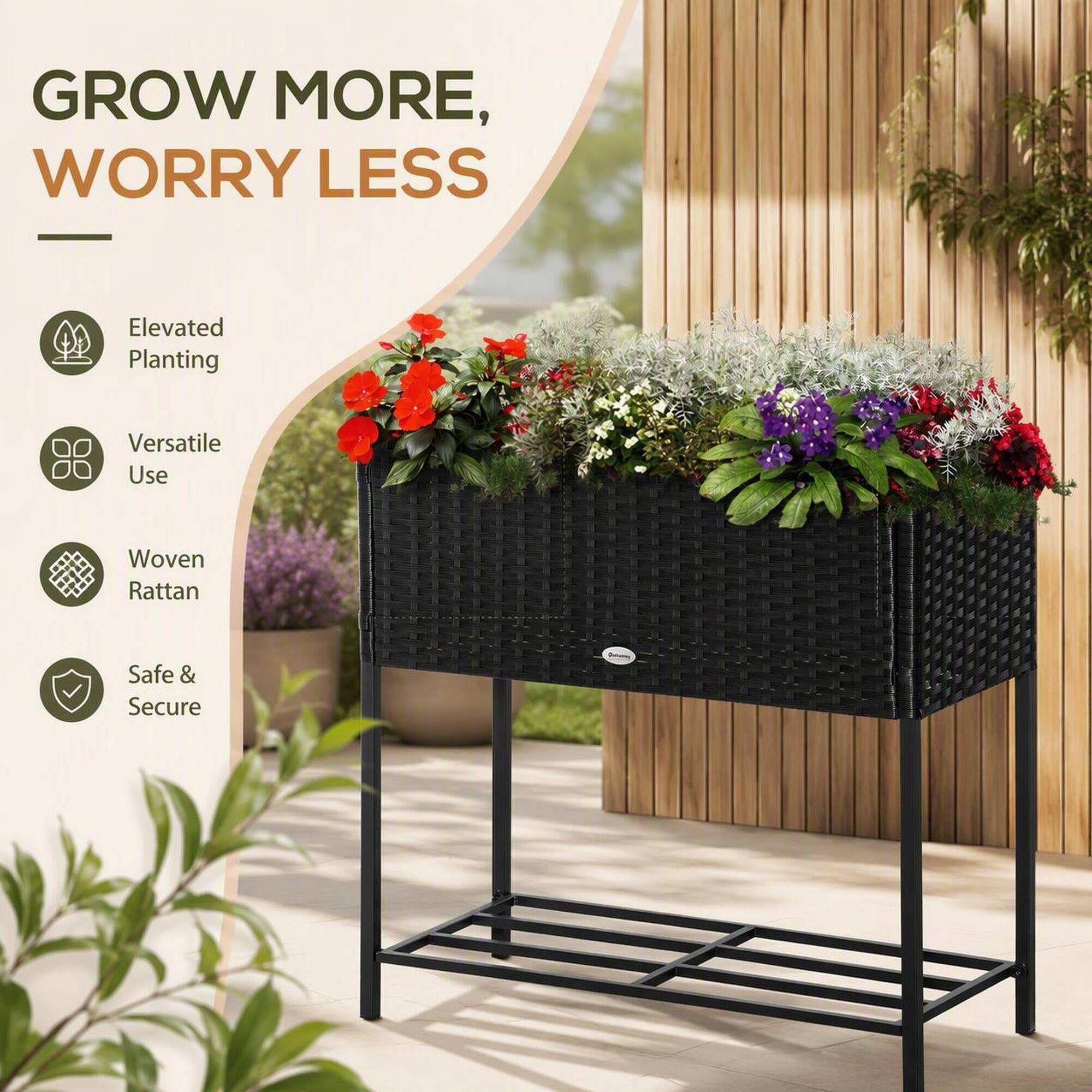 GROW MORE, WORRY LESS

- Elevated Planting
- Versatile Use
- Woven Rattan
- Safe & Secure