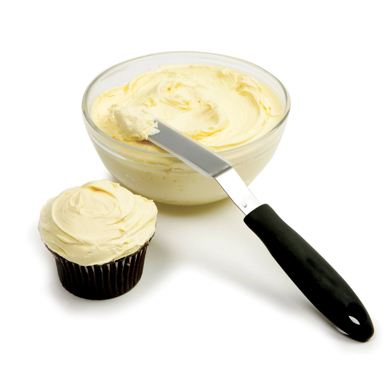 Alt View 2. Norpro - Grip-EZ Offset Cupcake Spatula, Medium, Black Handle - Black.