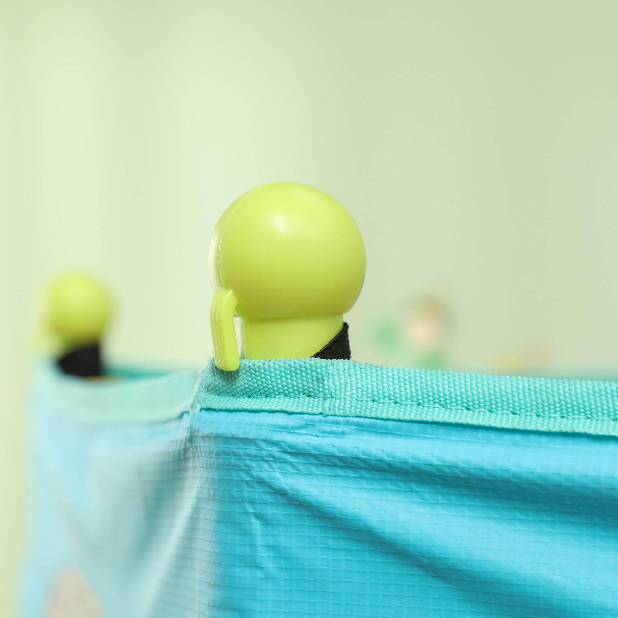 Alt View 4. Qaba - Trampoline, 4.6FT Mini Trampoline, Handlebar, Safety Enclosure Net, Indoor Outdoor, Birthday Gifts - Orange.