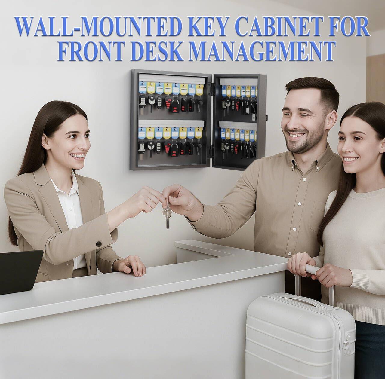 WALL-MOUNTED KEY CABINET FOR FRONT DESK MANAGEMENT