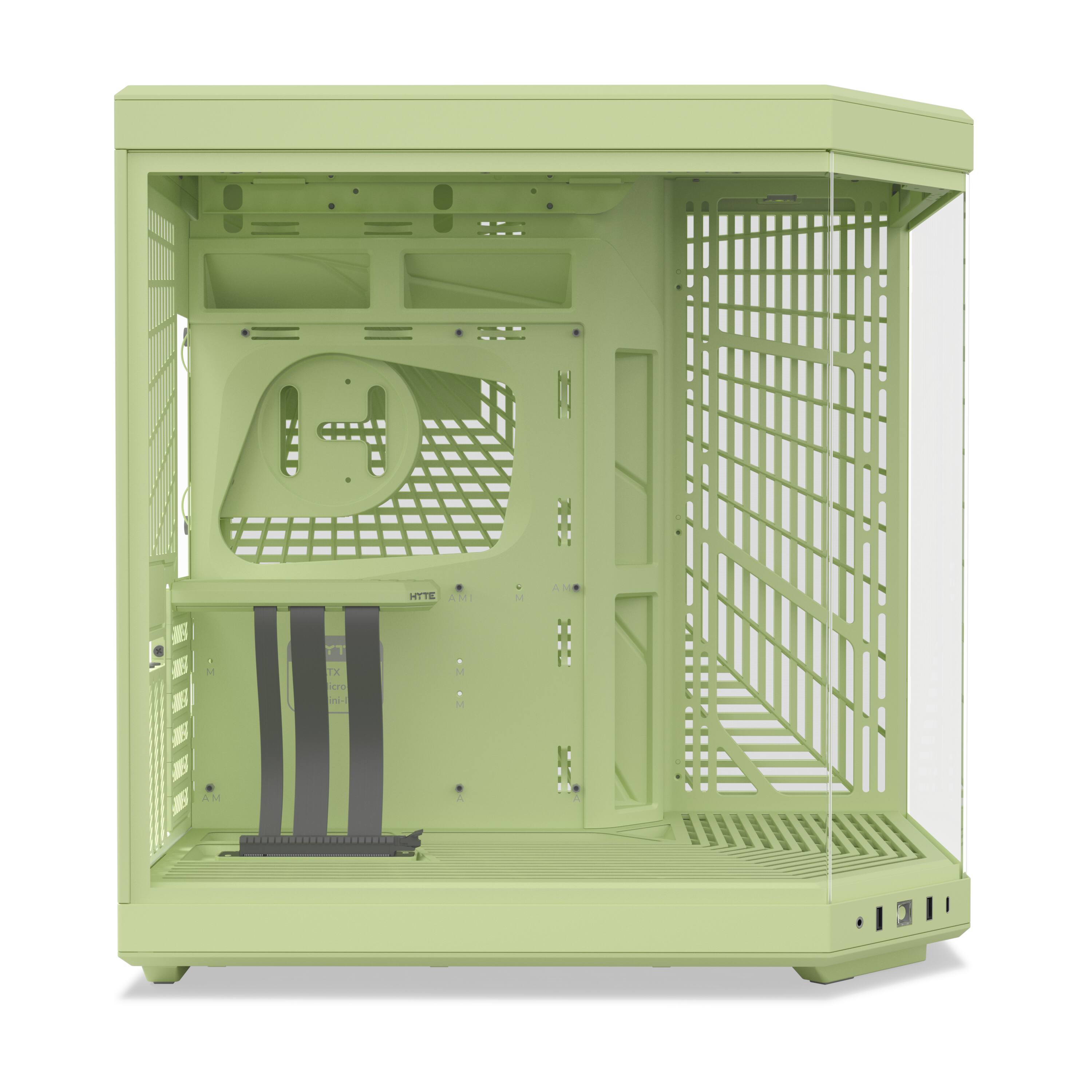 Left. HYTE - HYTE Y70 Mid-Tower ATX Gaming PC Desktop Case - Matcha Milk - Matcha Milk.