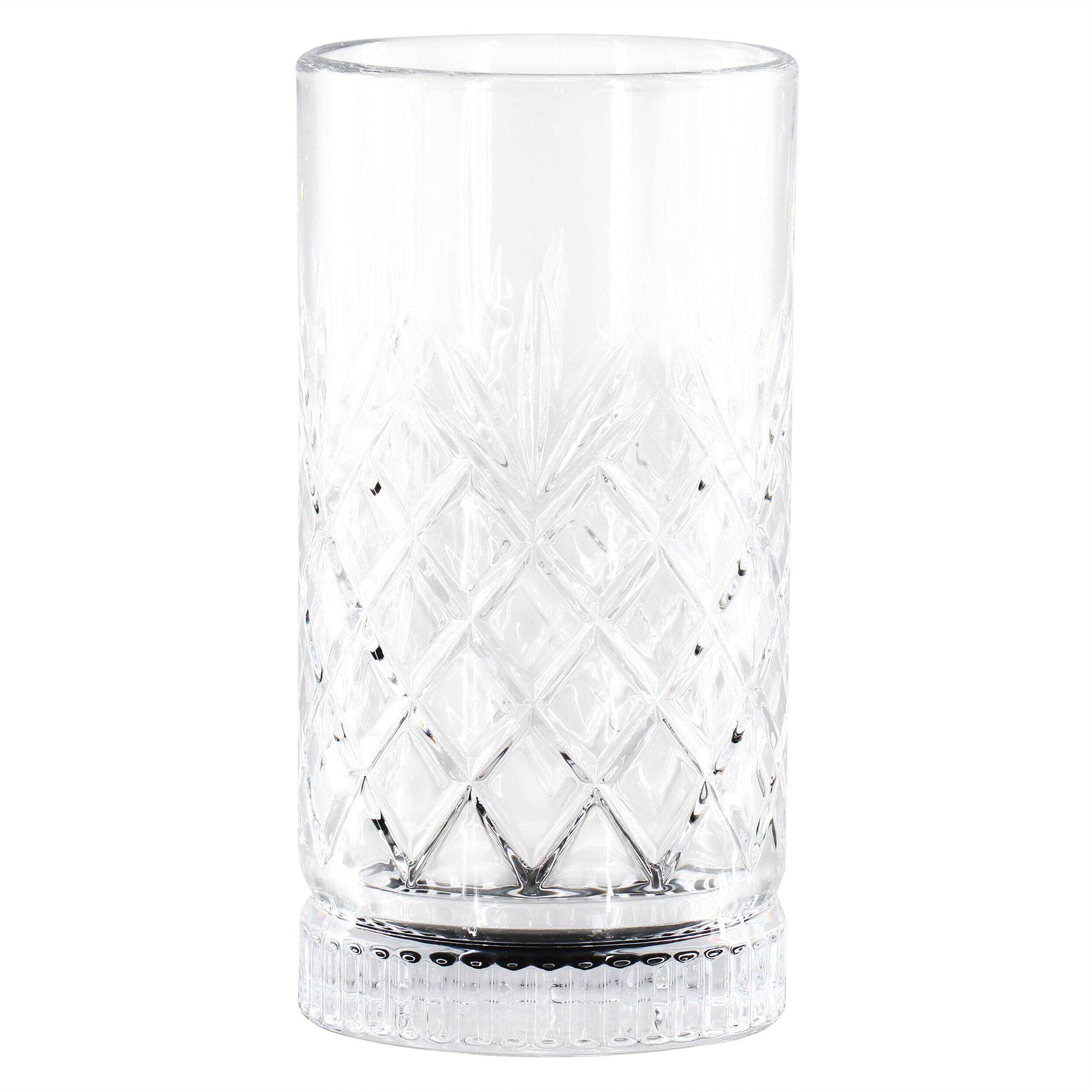 Alt View 1. Gibson - Gibson Home 4 Piece 16 Ounce Diamond Embossed Glass Tumbler Set - Clear.