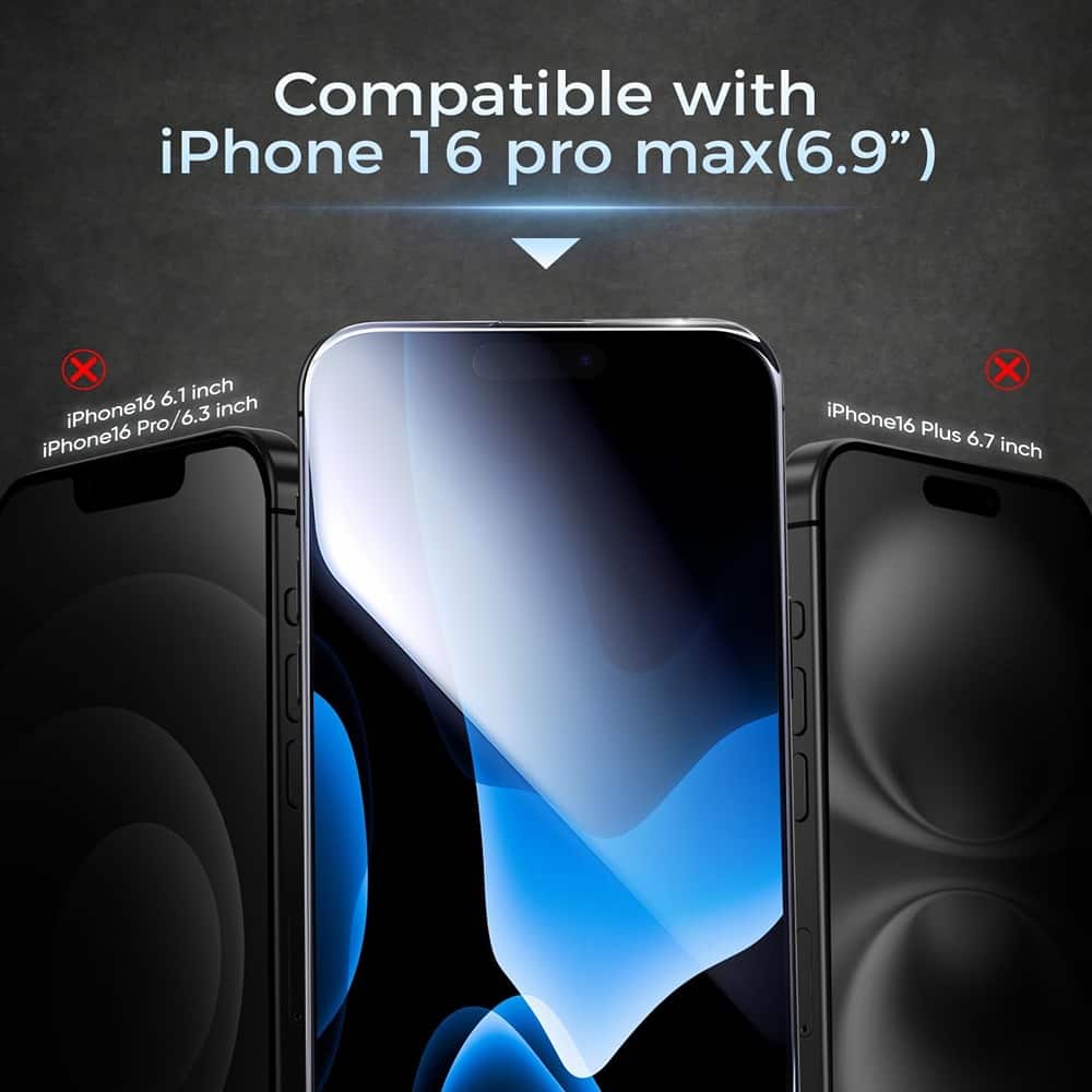 PARKER SLATER - 3rd Generation Upgraded 6.9-inch HD Clear, Shatterproof Tempered Film - Size: iPhone 16 Pro Max-6.9'