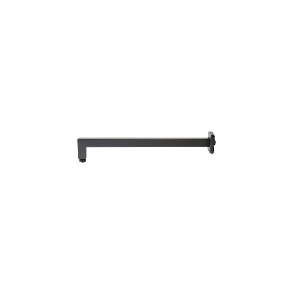 Back. Alfi - Black Matte 16" Square Wall Shower Arm - Black.