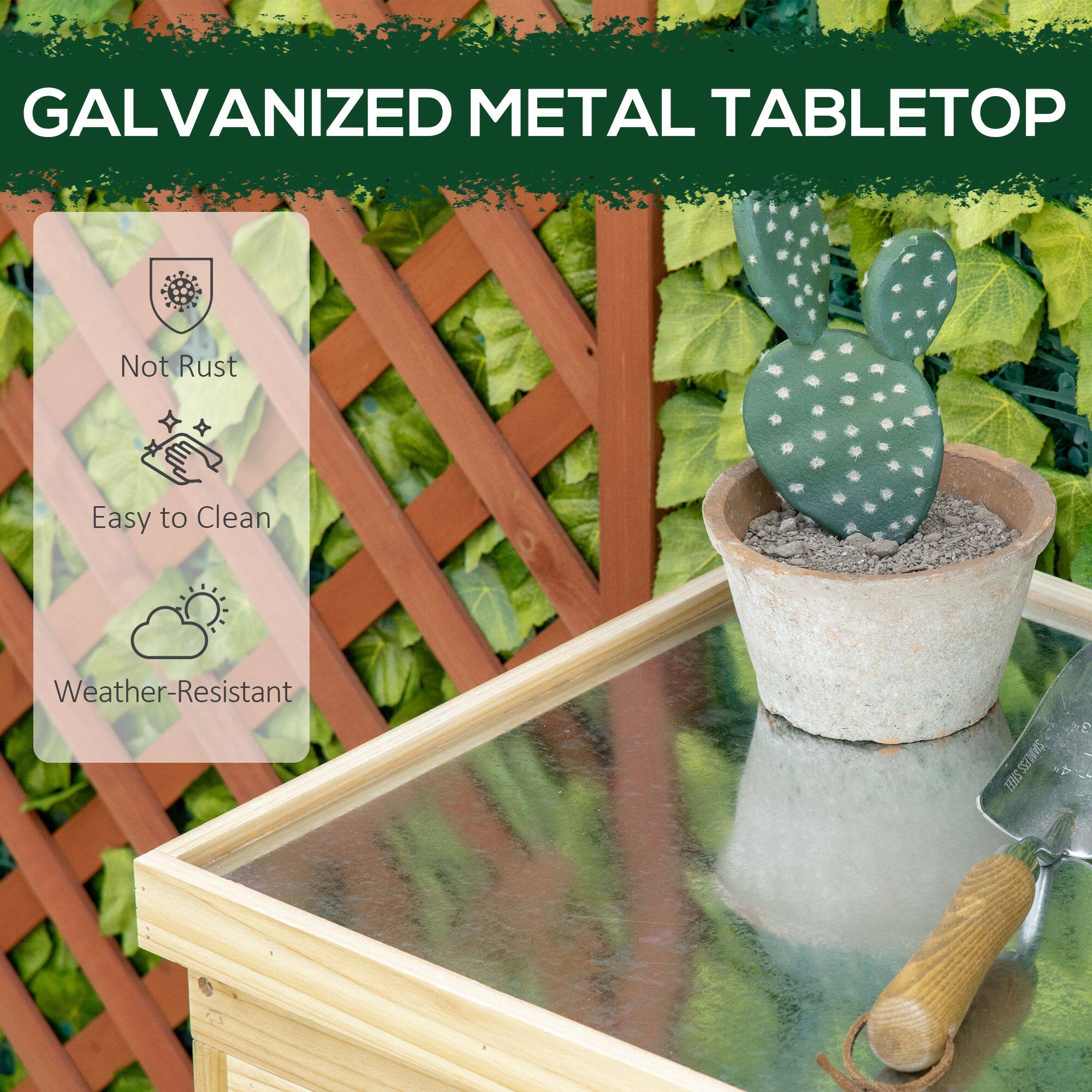 GALVANIZED METAL TABLETOP
Not Rust
Easy to Clean
Weather-Resistant